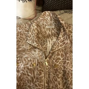 Calvin klein leopard linen shirt jacket